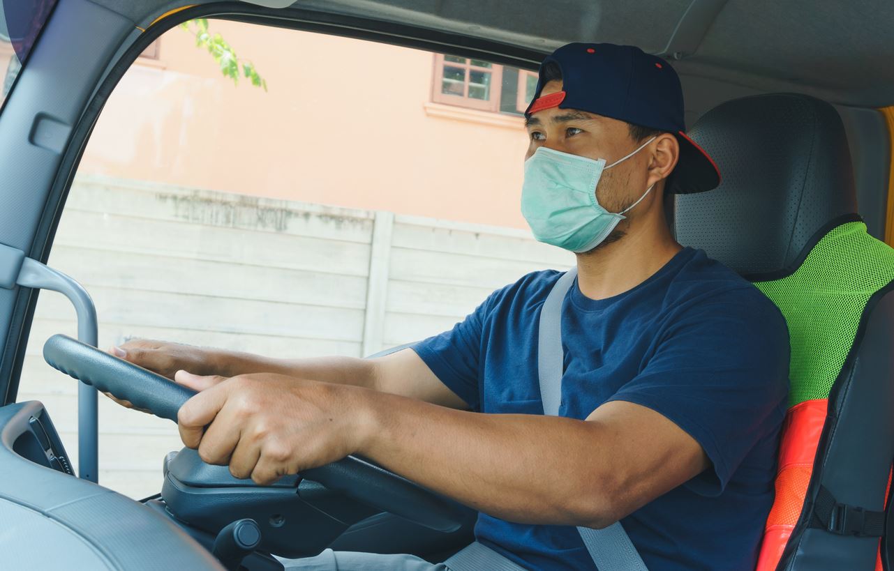 Truck Driver Wearing Mask